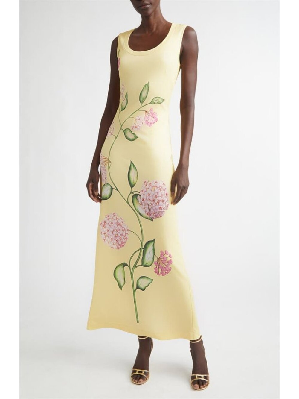 Oscar de la renta Porcelain Flower Jersey Maxi Dress size 4